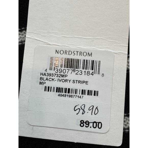 Nordstrom Halogen 100% Cashmere Sweater Women’s Medium Stripe Oversized Black - Picture 4 of 7